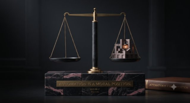 Automation Is a Moral Position — exhibit artwork